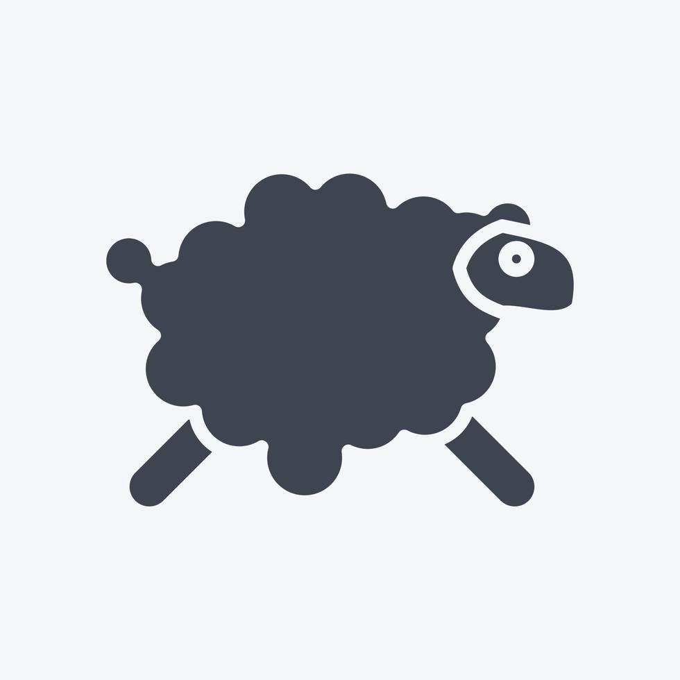 Icon Sheep. related to Eid Al Adha symbol. glyph style. simple design editable. simple illustration vector