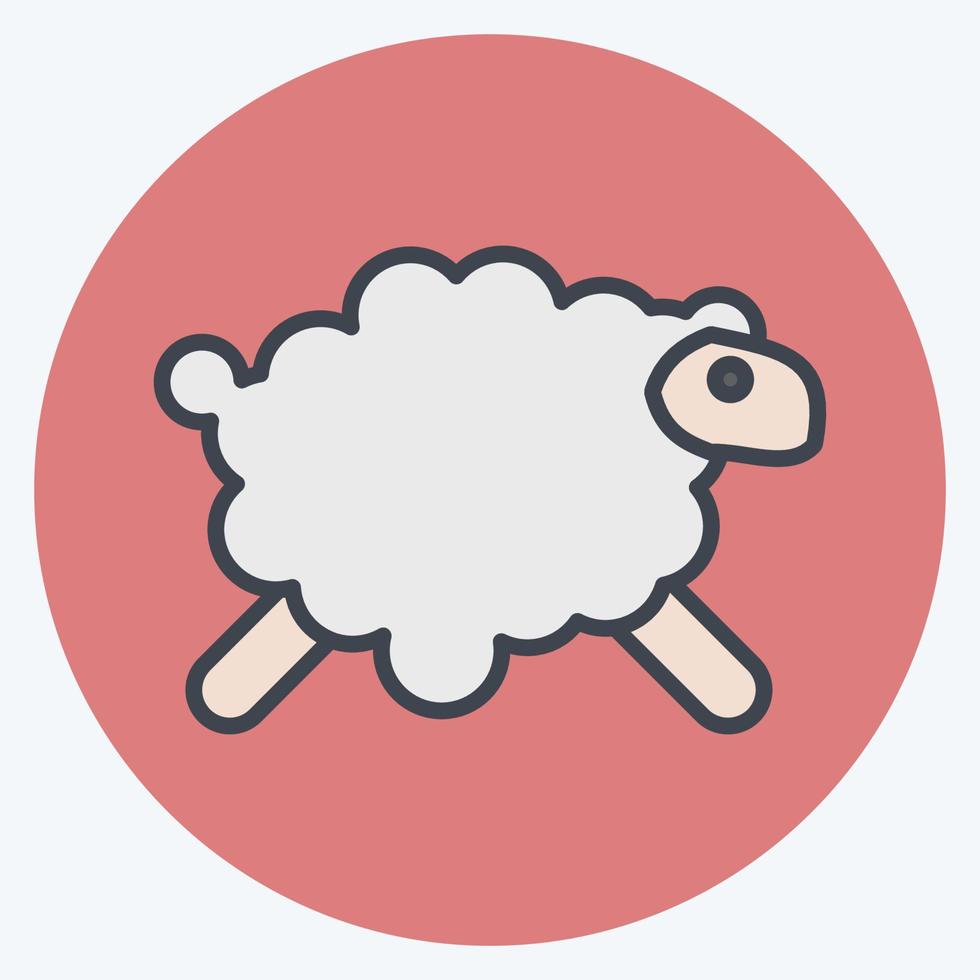 Icon Sheep. related to Eid Al Adha symbol. Color Mate Style. simple design editable. simple illustration vector