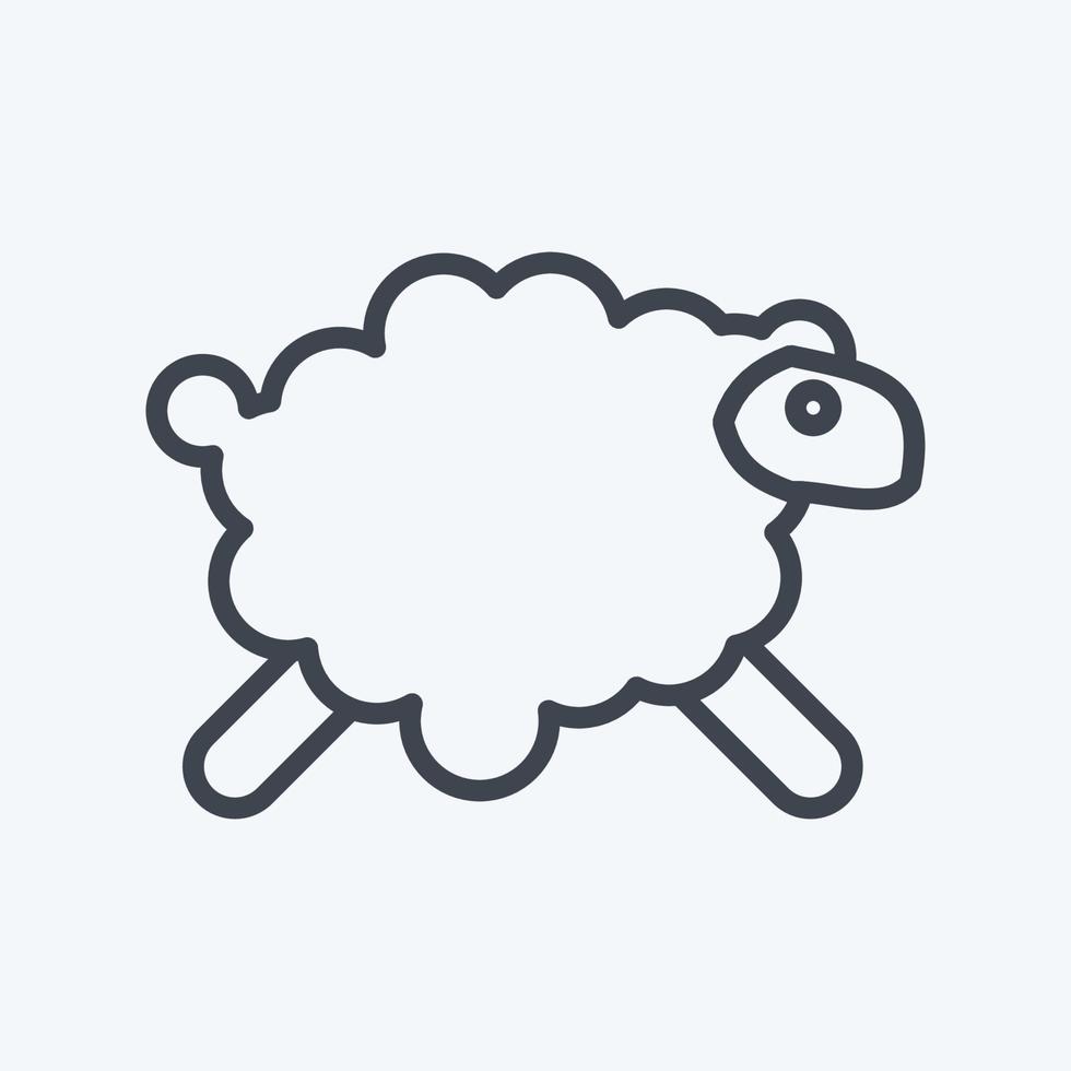 Icon Sheep. related to Eid Al Adha symbol. Line Style. simple design editable. simple illustration vector