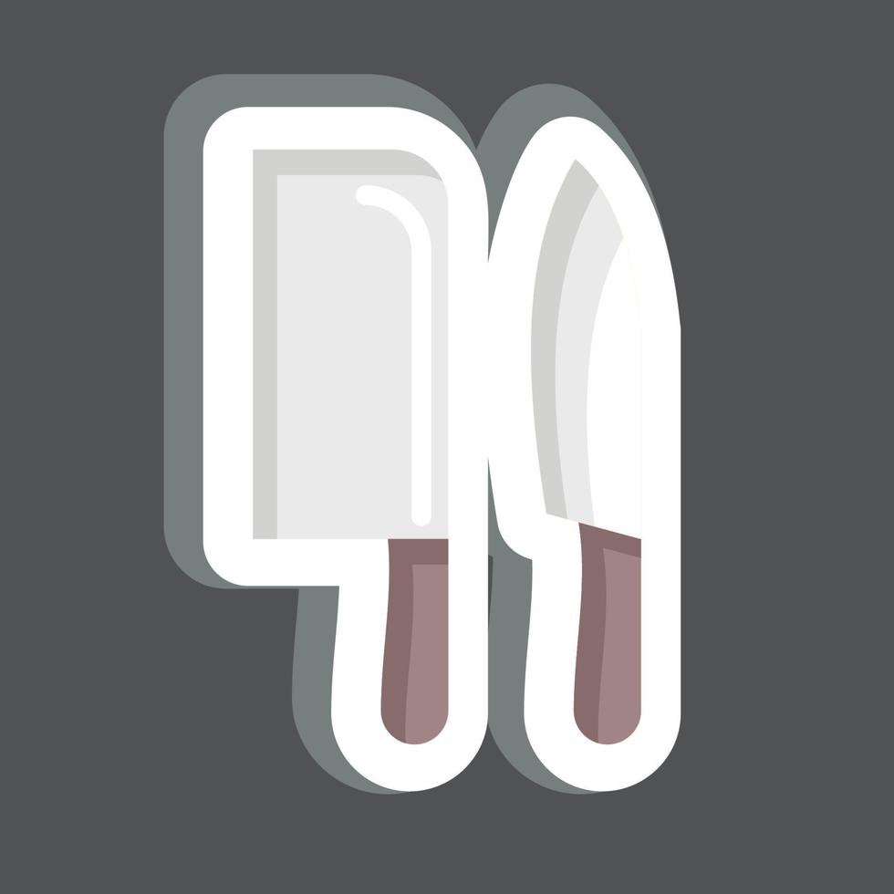 Sticker Knives. related to Eid Al Adha symbol. simple design editable. simple illustration vector