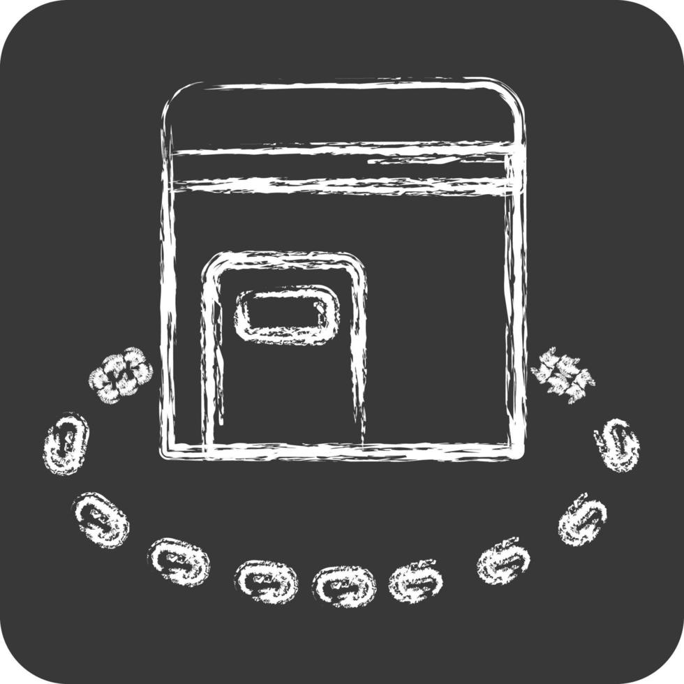 Icon Tawaf. related to Eid Al Adha symbol. Chalk Style. simple design editable. simple illustration vector