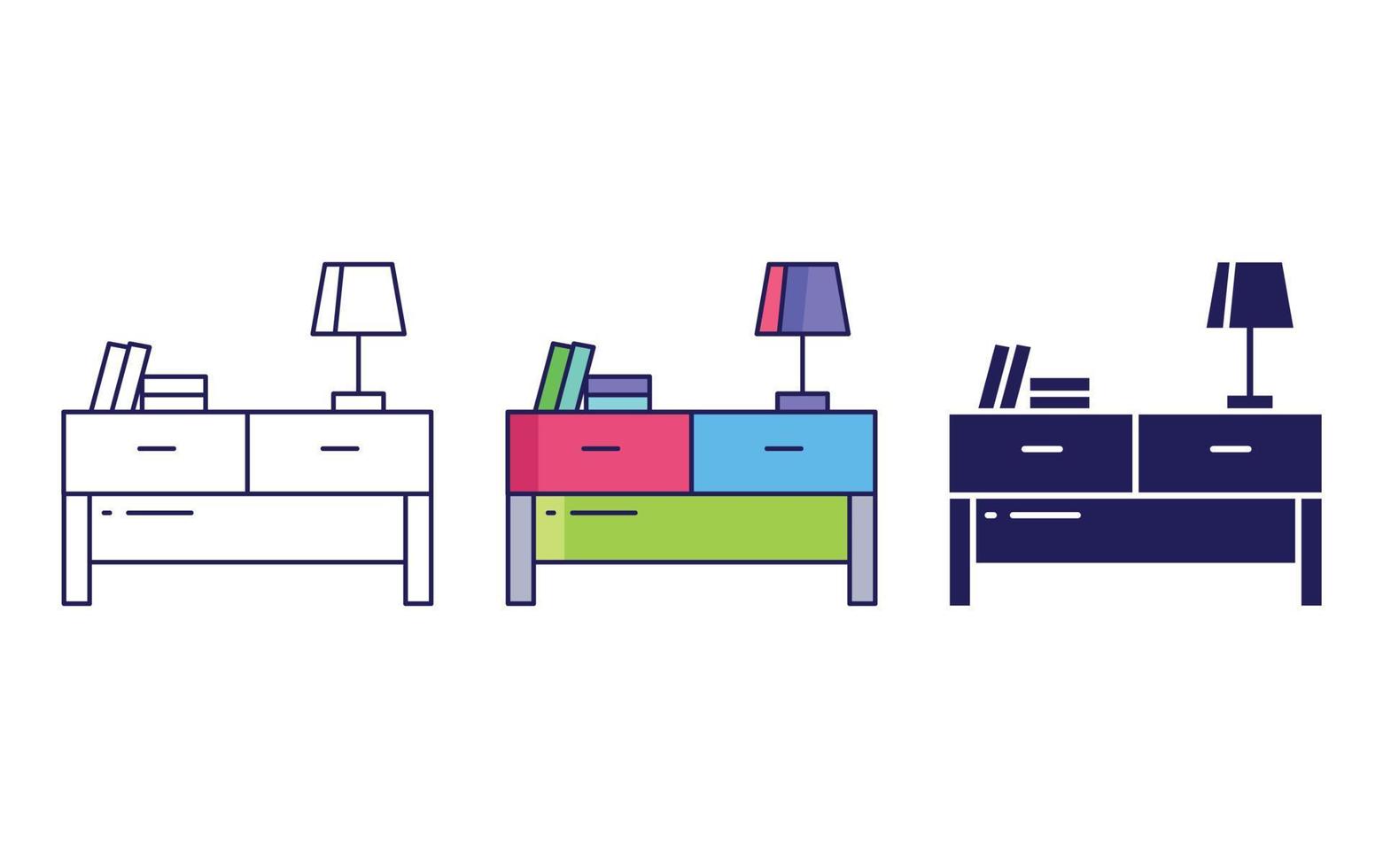 Study table vector icon