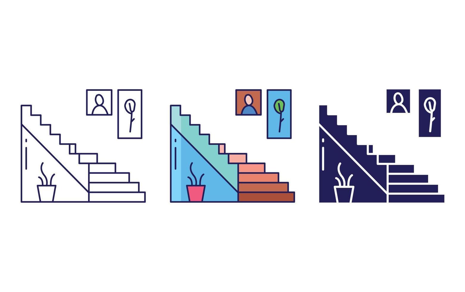 Stair case step vector icon