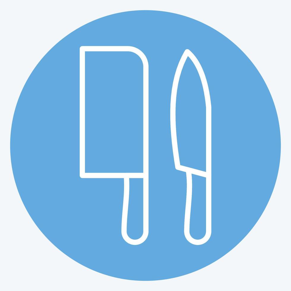 Icon Knives. related to Eid Al Adha symbol. Blue Eyes Style. simple design editable. simple illustration vector
