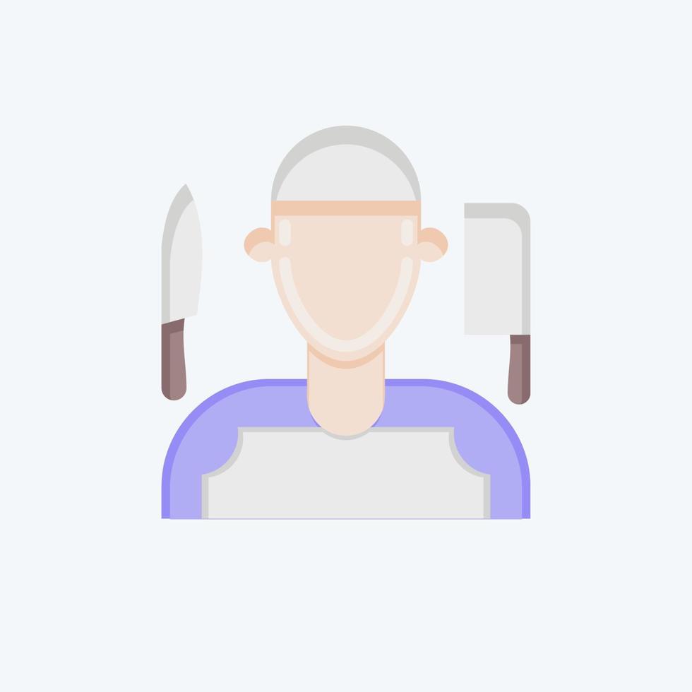 Icon Butcher. related to Eid Al Adha symbol. Flat Style. simple design editable. simple illustration vector