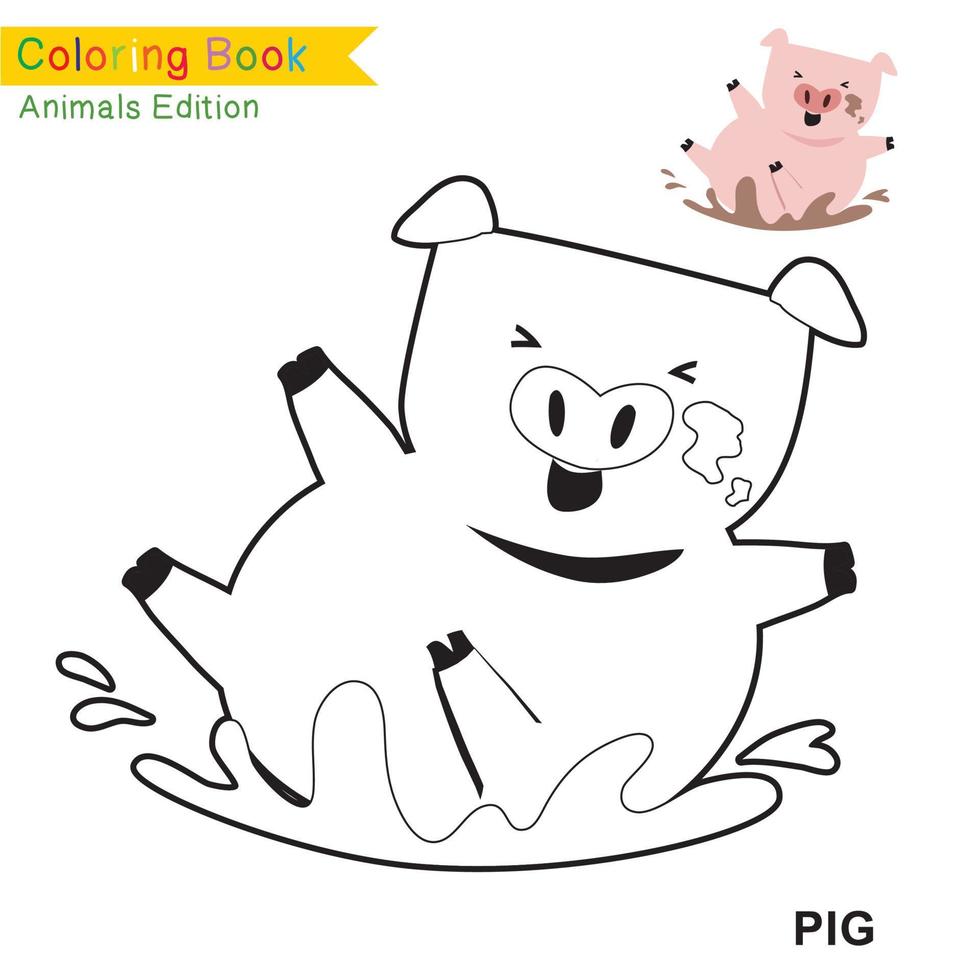 Coloring animal worksheet page. Educational printable coloring worksheet. Coloring game for preschool children. Vector file.