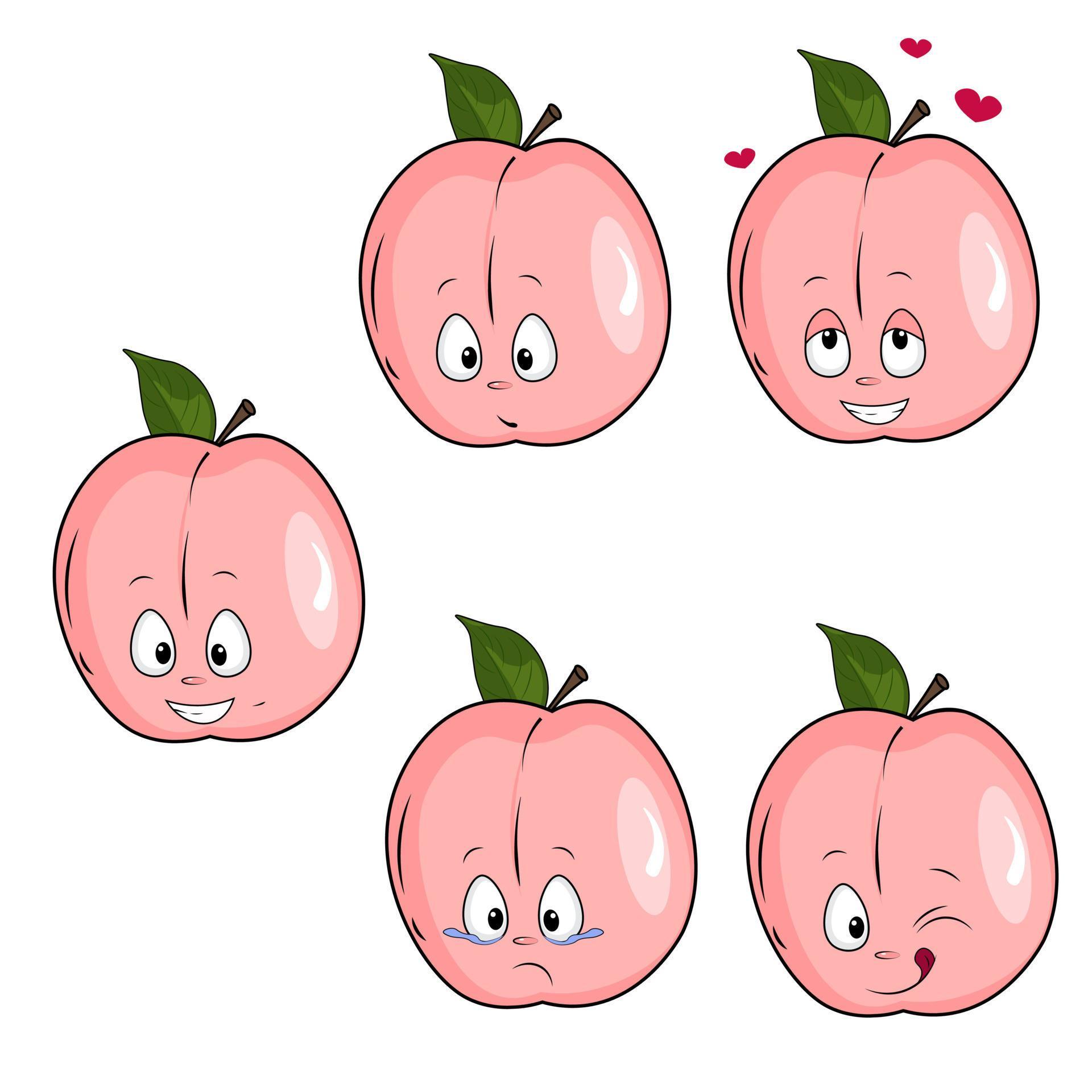 set of peach emotions isolated 23082177 Vector Art at Vecteezy