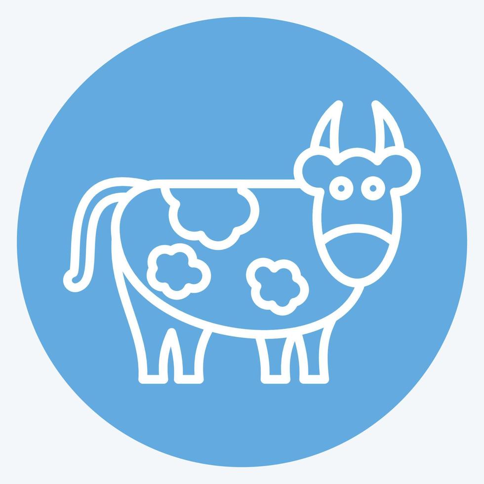 Icon Cow. related to Eid Al Adha symbol. Blue Eyes Style. simple design editable. simple illustration vector
