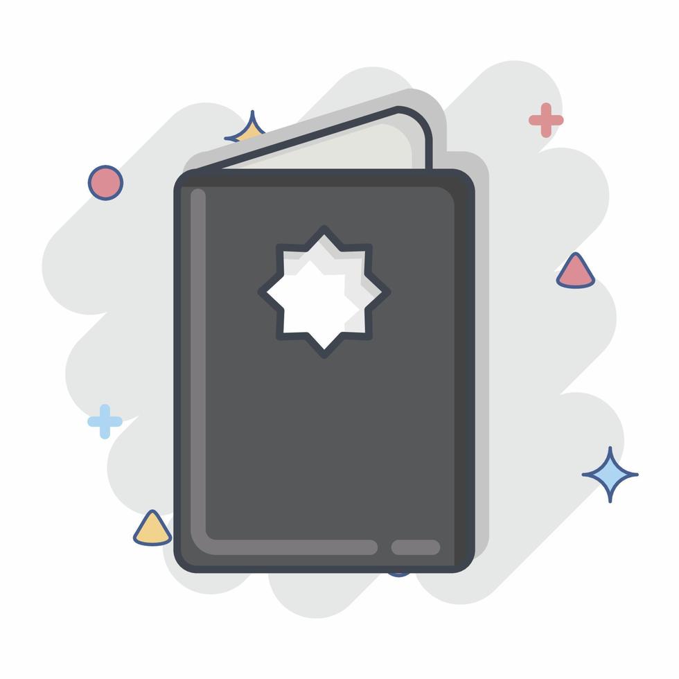 Icon Eid Card. related to Eid Al Adha symbol. Comic Style. simple design editable. simple illustration vector