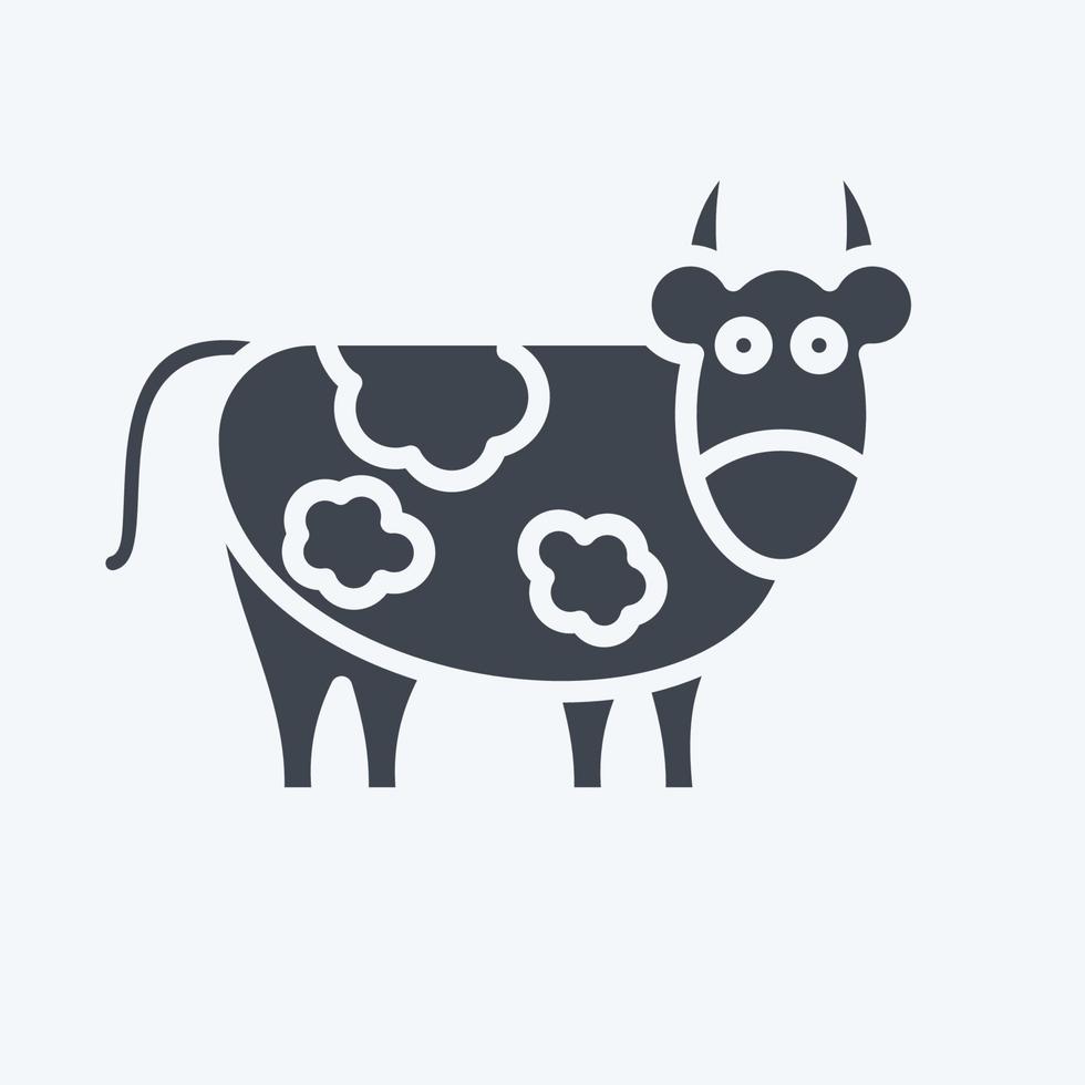 Icon Cow. related to Eid Al Adha symbol. glyph style. simple design editable. simple illustration vector