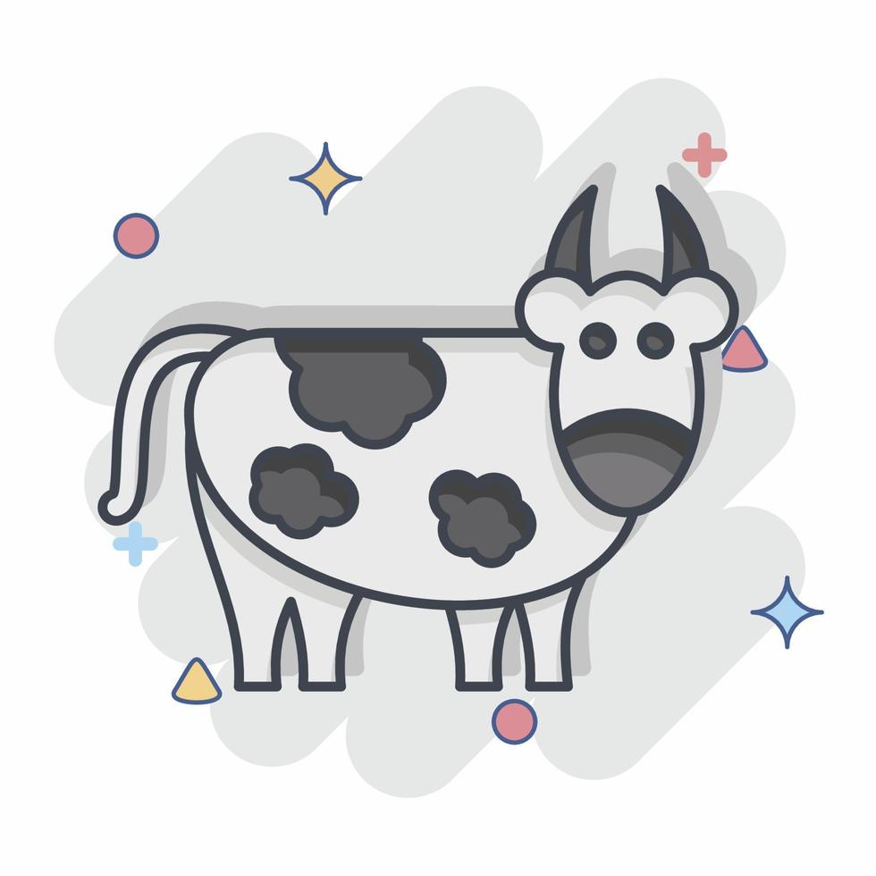 icono vaca. relacionado a eid Alabama adha símbolo. cómic estilo. sencillo diseño editable. sencillo ilustración vector