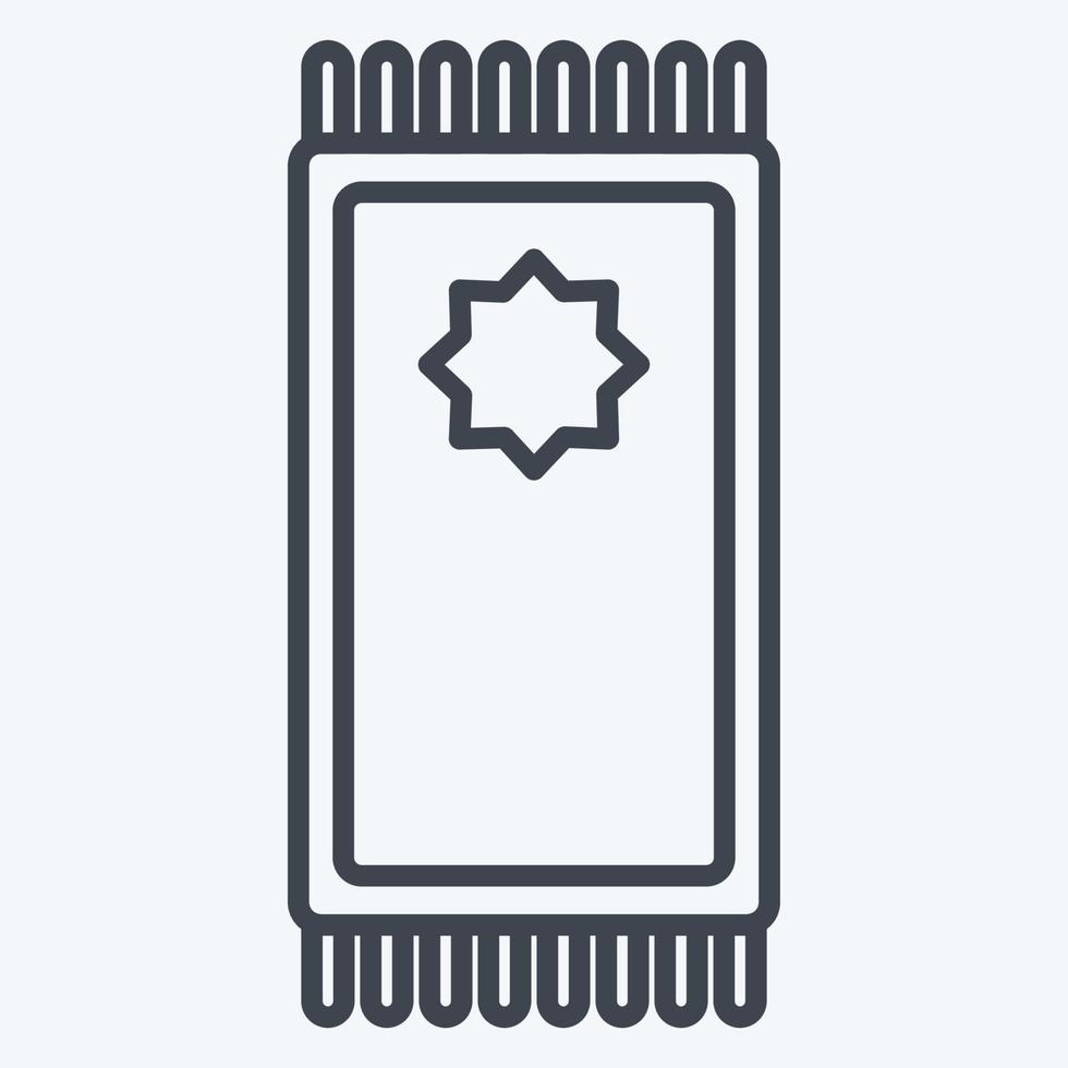 Icon Prayer Mat. related to Eid Al Adha symbol. Line Style. simple design editable. simple illustration vector
