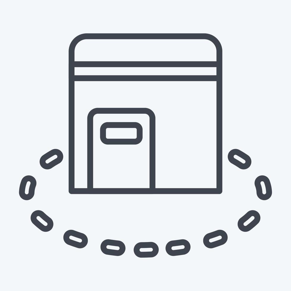 Icon Tawaf. related to Eid Al Adha symbol. Line Style. simple design editable. simple illustration vector