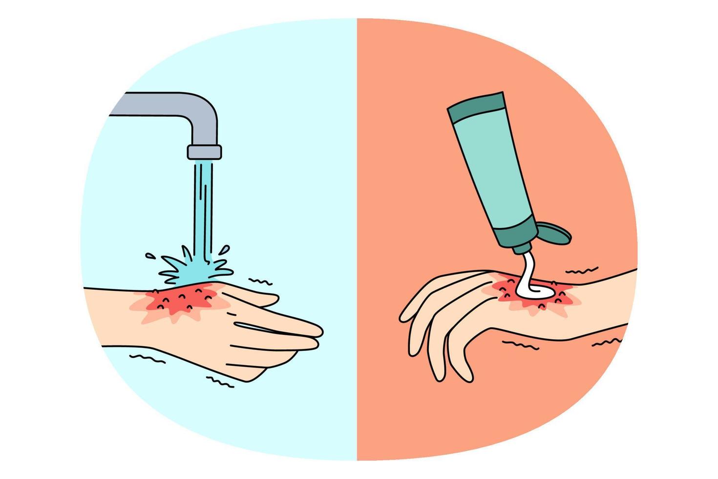 Hygiene and cleaning hands concept vector