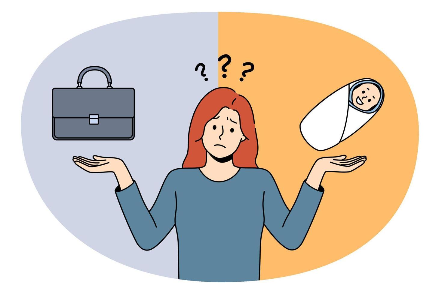 Choosing between career and parenthood concept vector