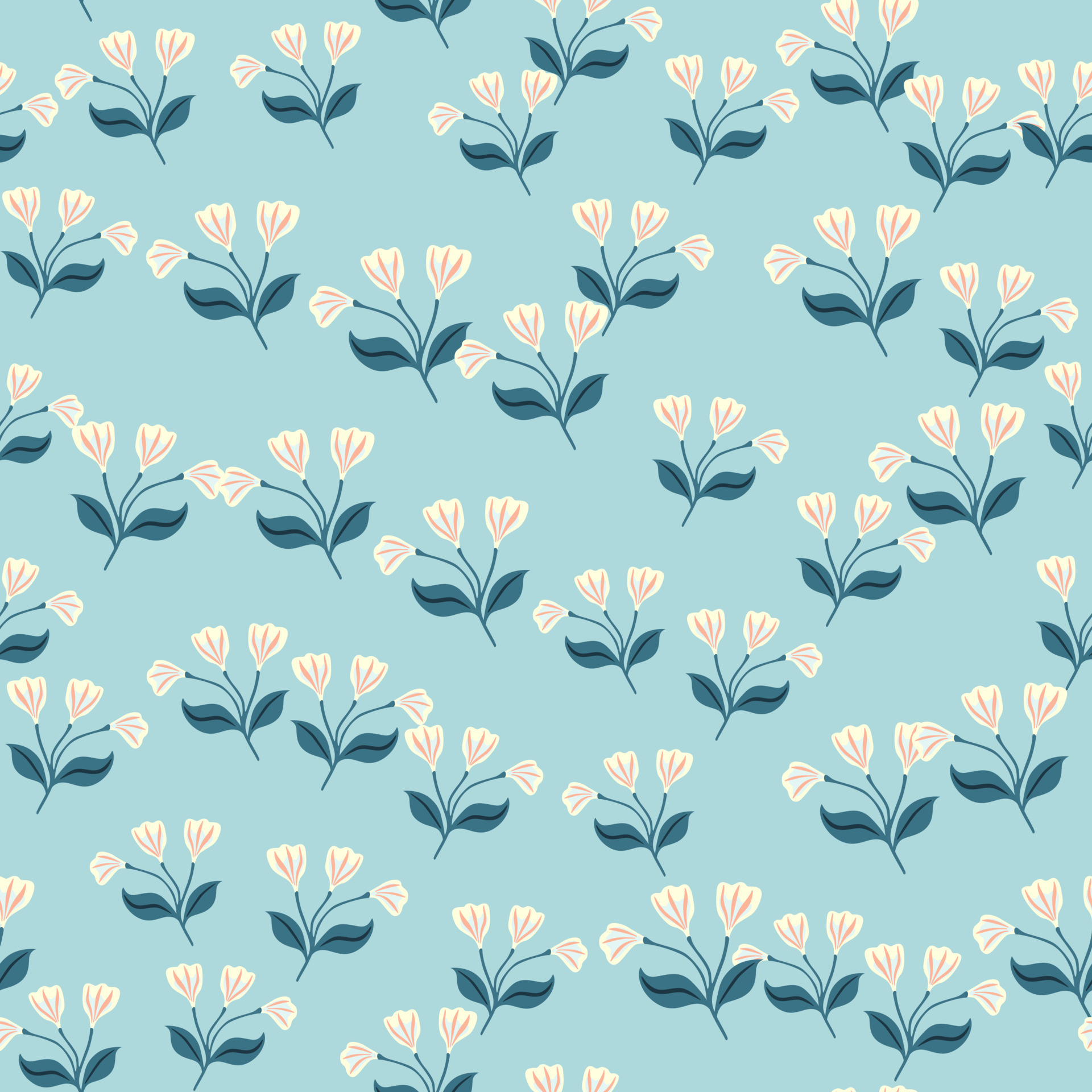 Simple floral ornament seamless pattern. Cute flower wallpaper