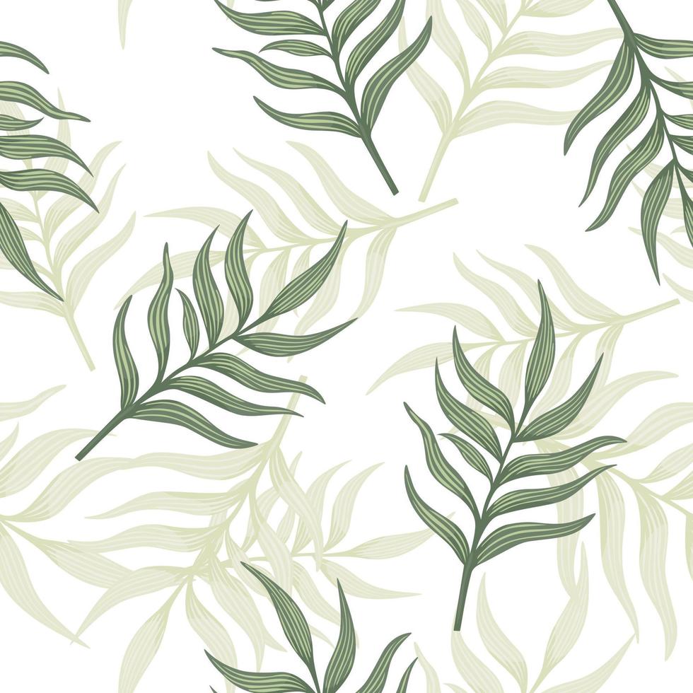 Fern leaf wallpaper. Abstract exotic plant seamless pattern. Tropical palm leaves pattern. Botanical texture. vector
