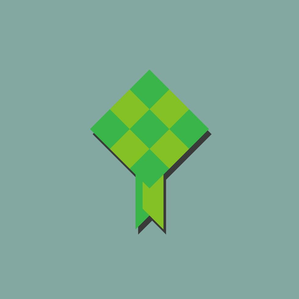 ketupat illustration icon vector simple flat design