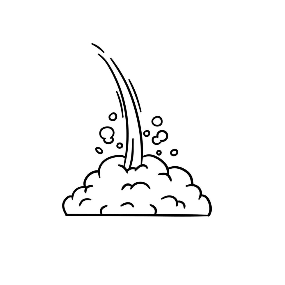 velocidad efecto. movimiento y nube. aire y vapor. explosión y explosión para un retro cómic. dibujos animados línea ilustración vector