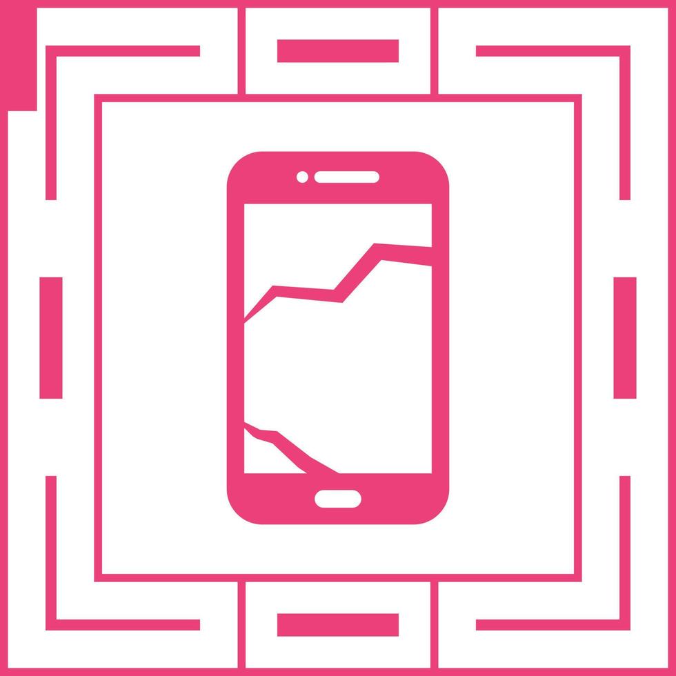 Broken Cell Phone Vector Icon