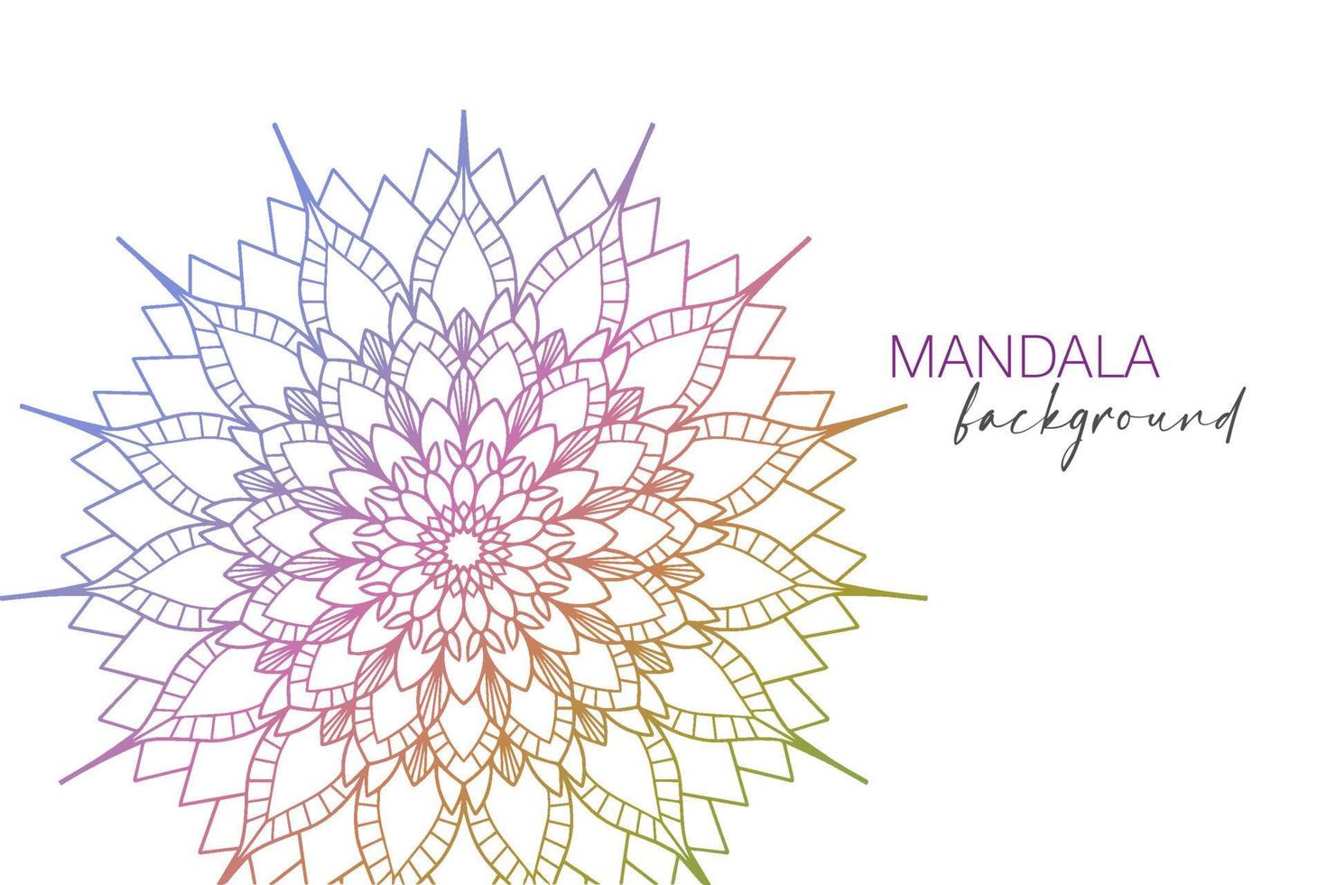 Trendy mandala background in rainbow colors, decoration for banner vector