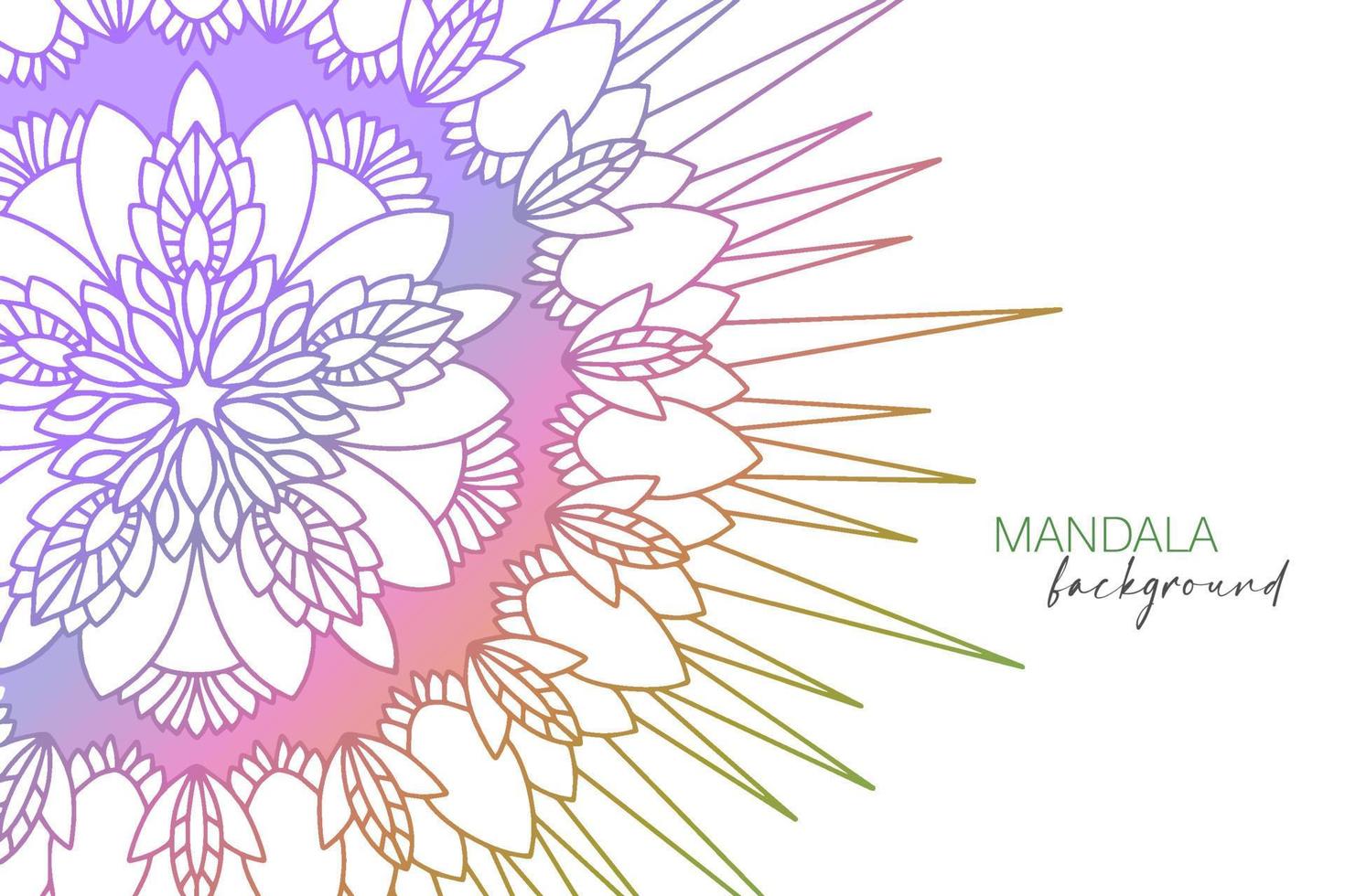 Bright background with mandala in doodle style with gradient, decoration for banner vector