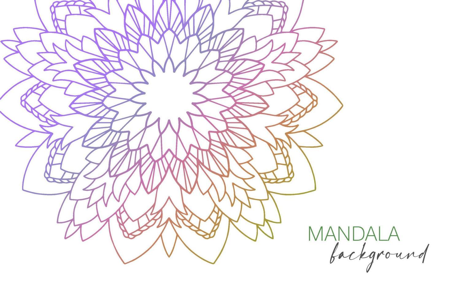 Background with doodle style mandala in warm gradient, decoration for banner and social media vector