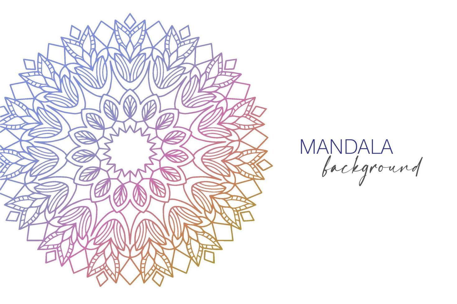 Decorative mandala background with rainbow colors, decoration for banner and postcard vector