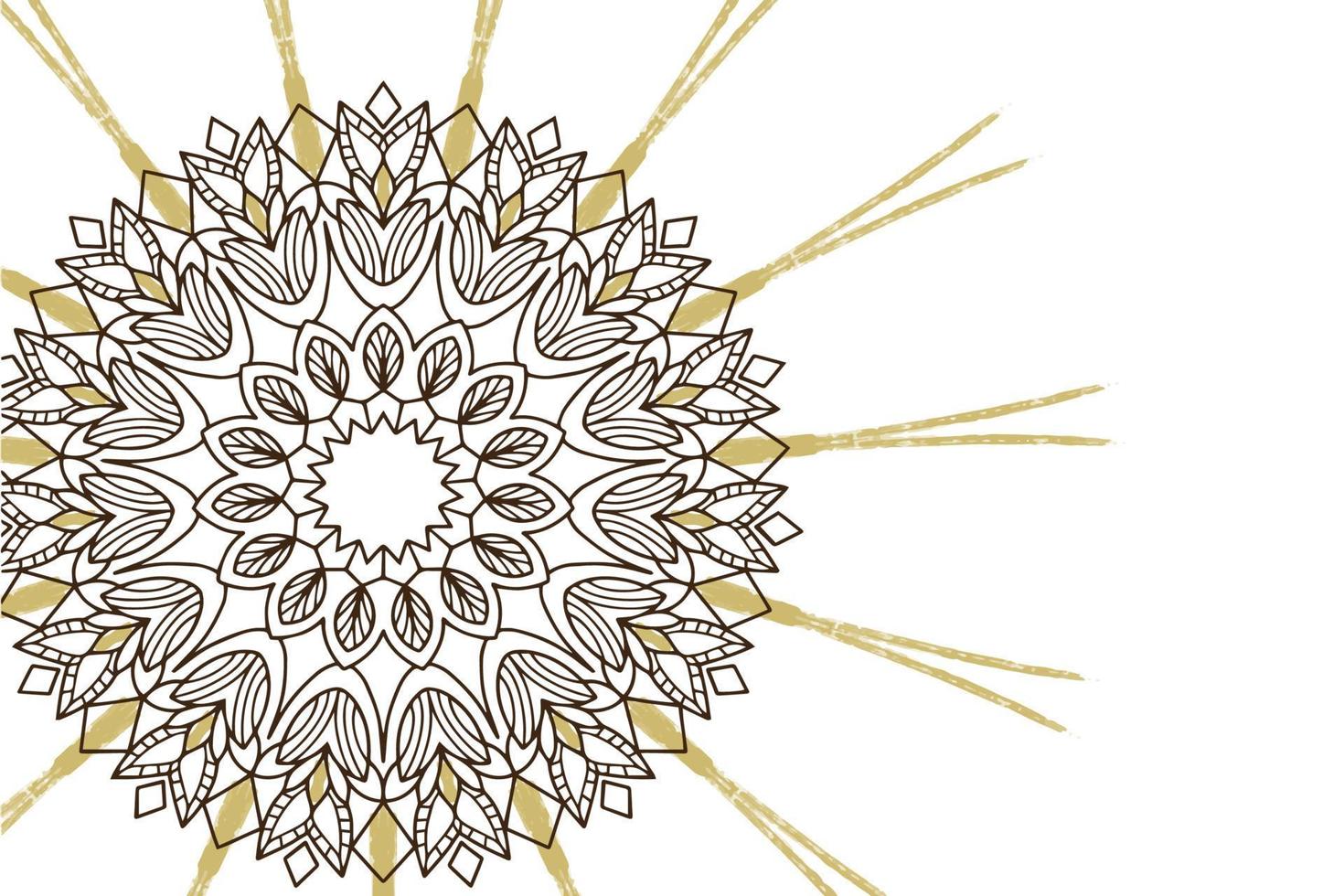 hermosa mandala patrón, decoración para bandera y tarjeta postal en garabatear estilo vector