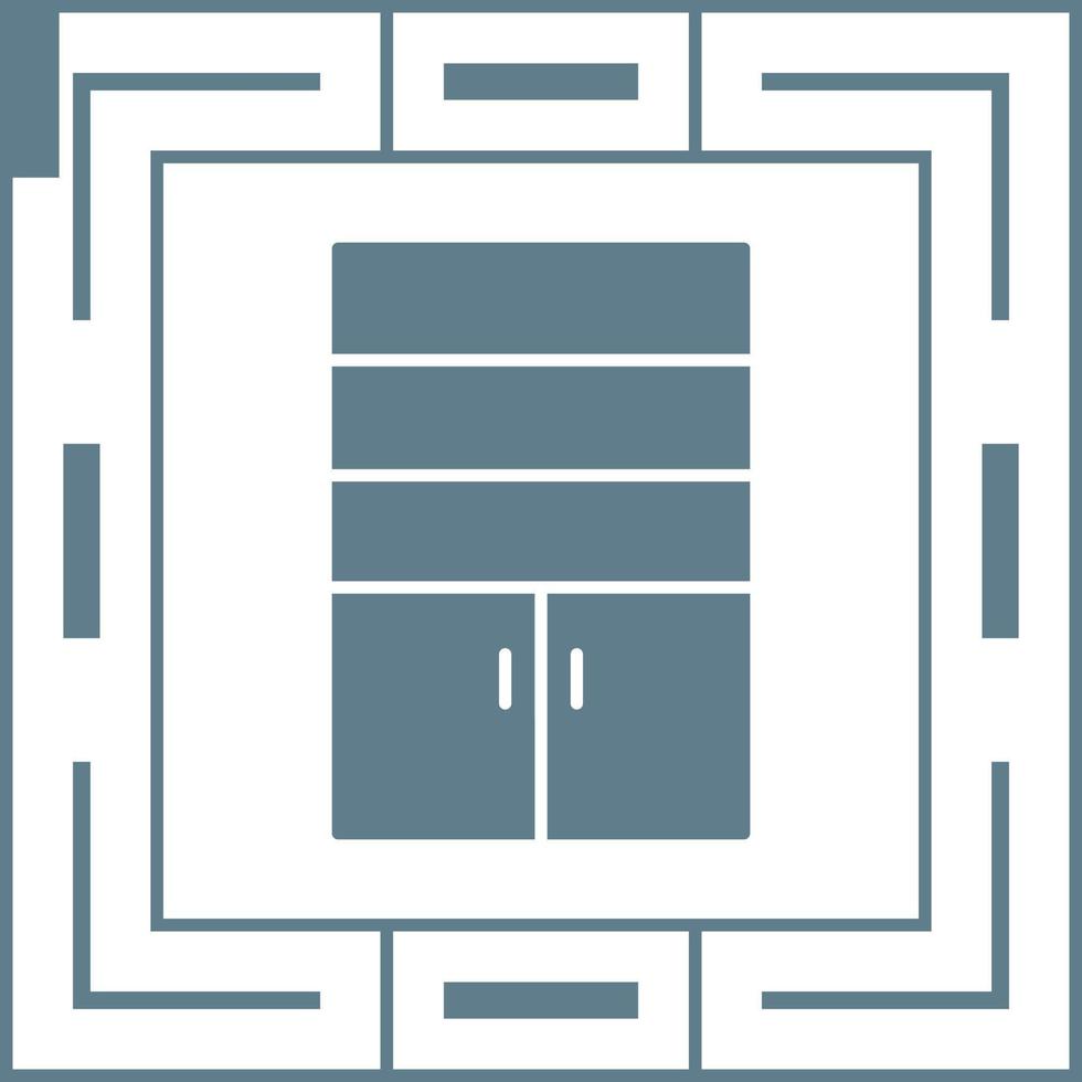 Cupboard with Shelves Vector Icon