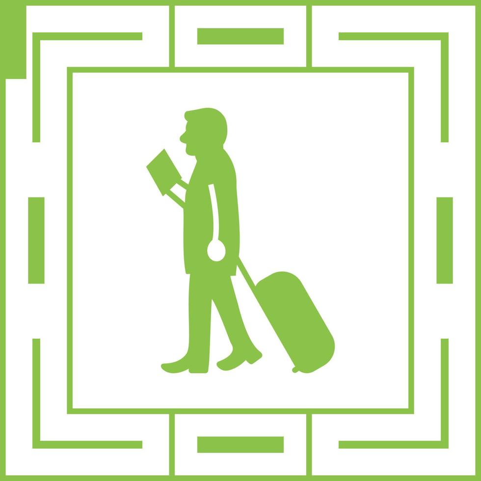 Walking with Luggage Vector Icon