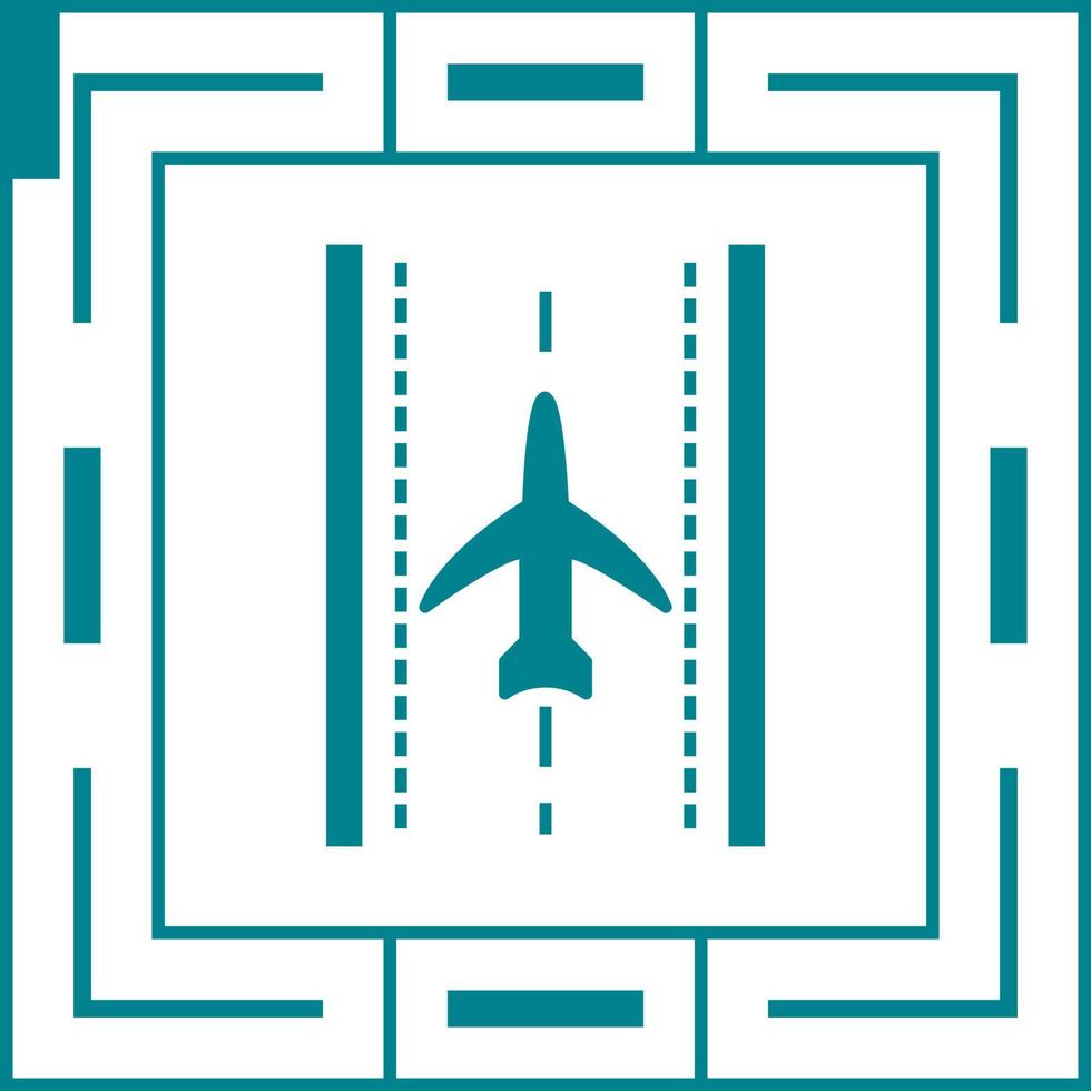 Plane on Runway Vector Icon