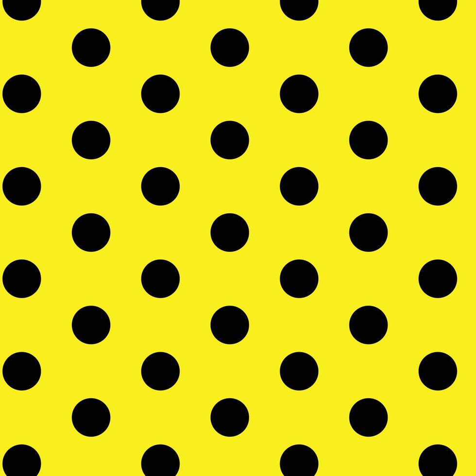 abstract black polka pattern on yellow background. vector