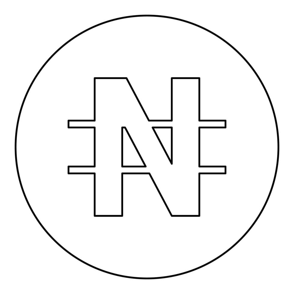 Symbol nayra icon in circle round black color vector illustration image outline contour line thin style