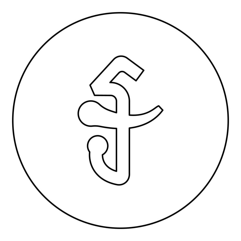 Cambodia riel currency symbol money sign icon in circle round black color vector illustration image outline contour line thin style