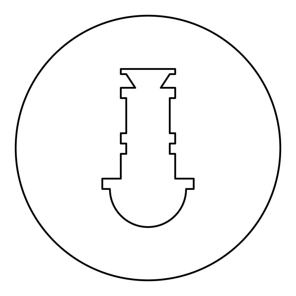 Siphon plumbing fixtures sewer drain under sink sewerage icon in circle round black color vector illustration image outline contour line thin style