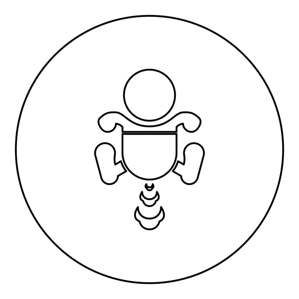 Child infant baby kid farts break wind farting bloating gas cloud stench bad smell flatulency icon in circle round black color vector illustration image outline contour line thin style