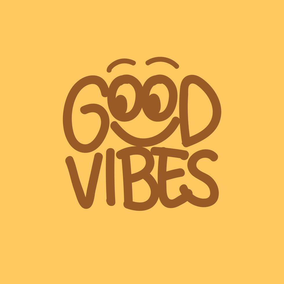 Good Vibes hand lettering Typography Free Vector