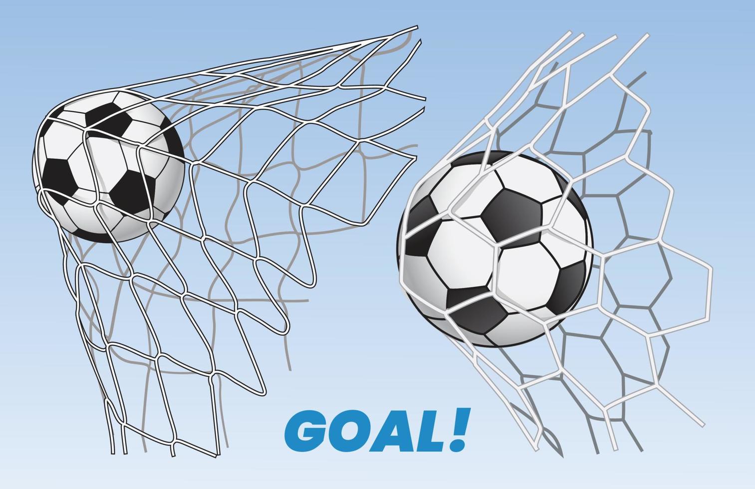 illustration of  soccer ball hitting on net vector