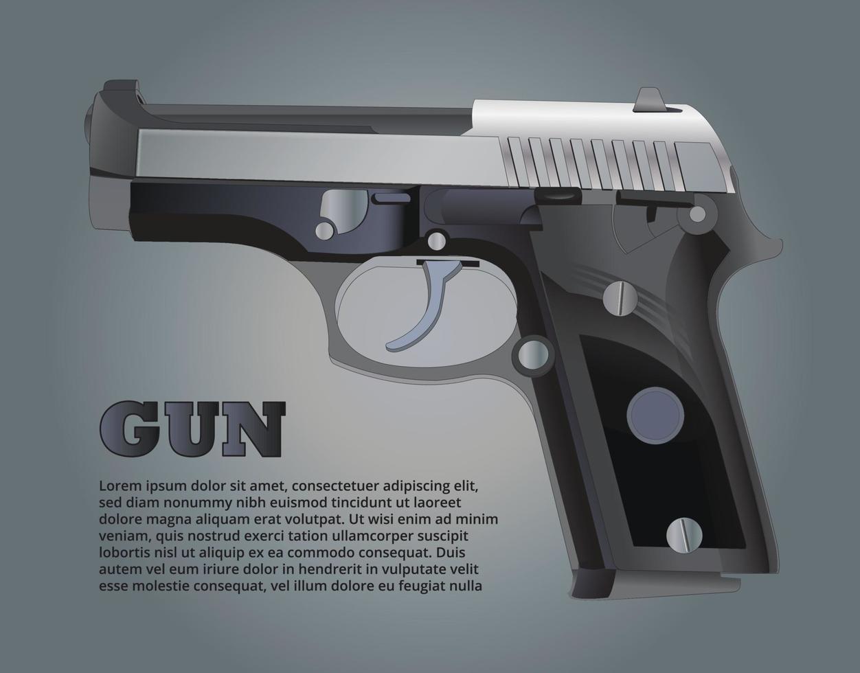 ilustración de cerca arriba mano pistola vector