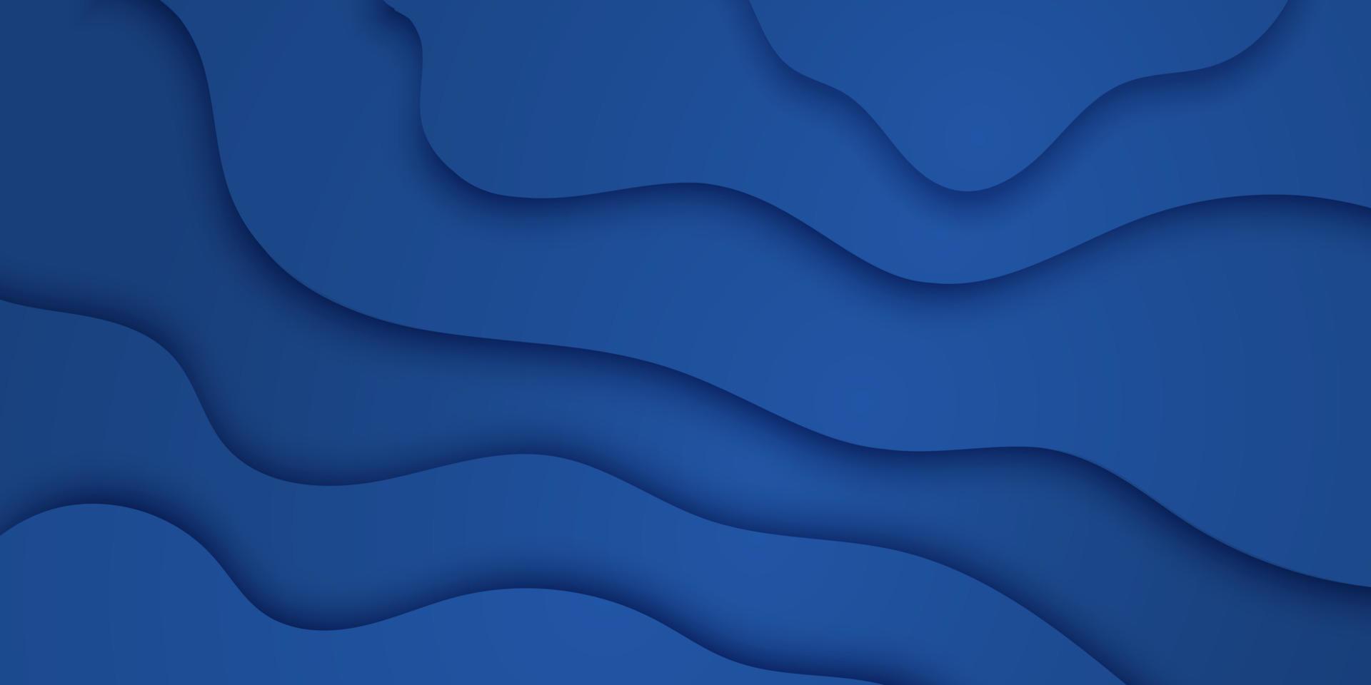 abstract dark blue paper and overlap wave curve line dimension modern website banner design vector background