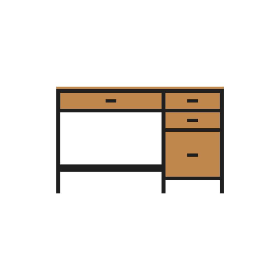 office desk flat design vector illustration. workspace illustration
