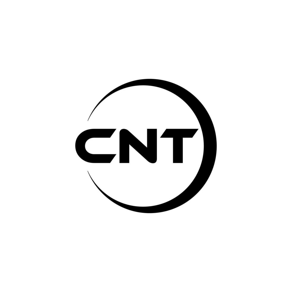 CNT letter logo design in illustration. Vector logo, calligraphy designs for logo, Poster, Invitation, etc.