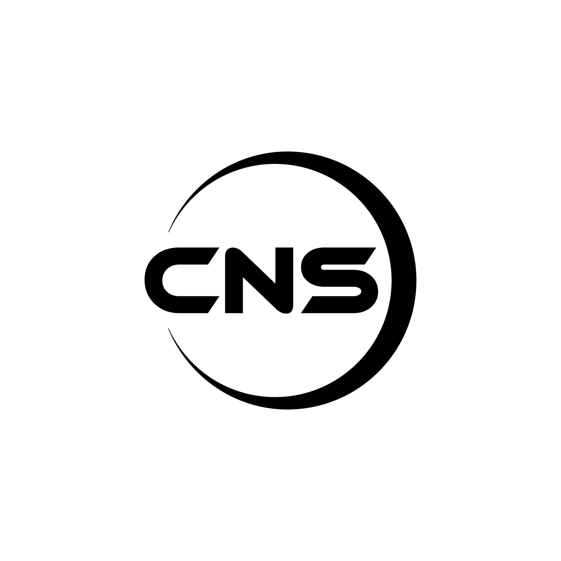 CNS letter logo design in illustration. Vector logo, calligraphy ...