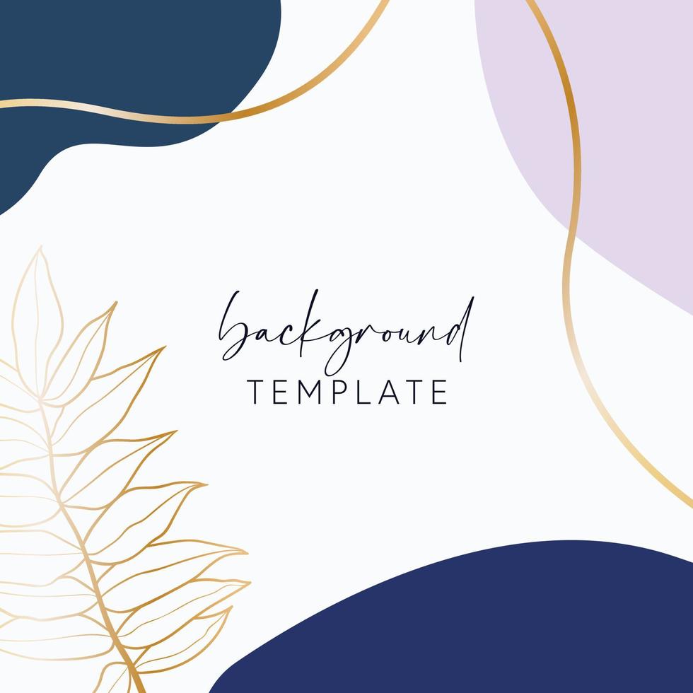 Abstract background vector template with geometric shapes and leaves. Good for social media posts, mobile apps, banner designs, online promotions and adverts. Floral vector background.
