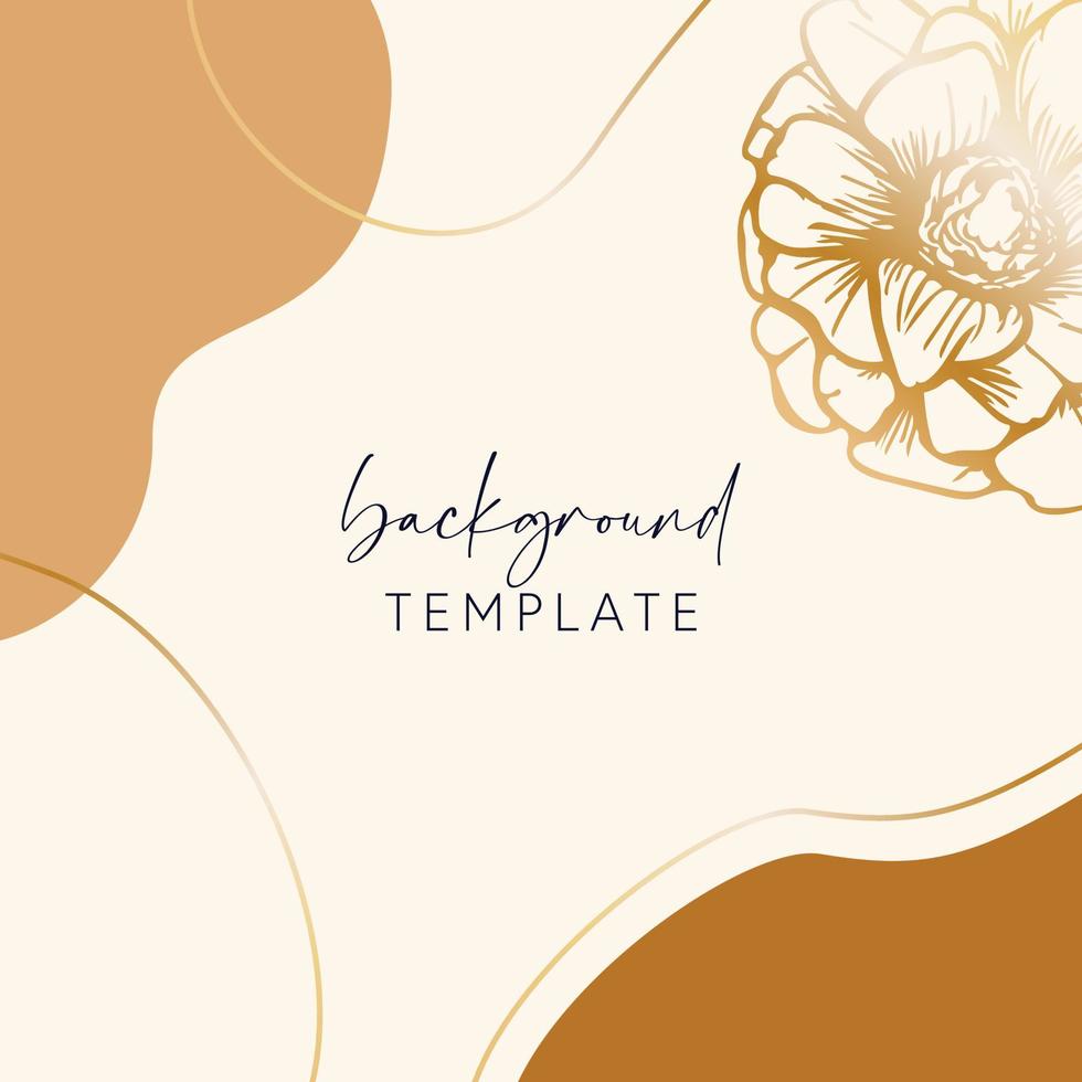 Abstract background vector template with geometric shapes and anemone flower. Good for social media posts, mobile apps, banner designs, online promotions and adverts. Floral vector background.