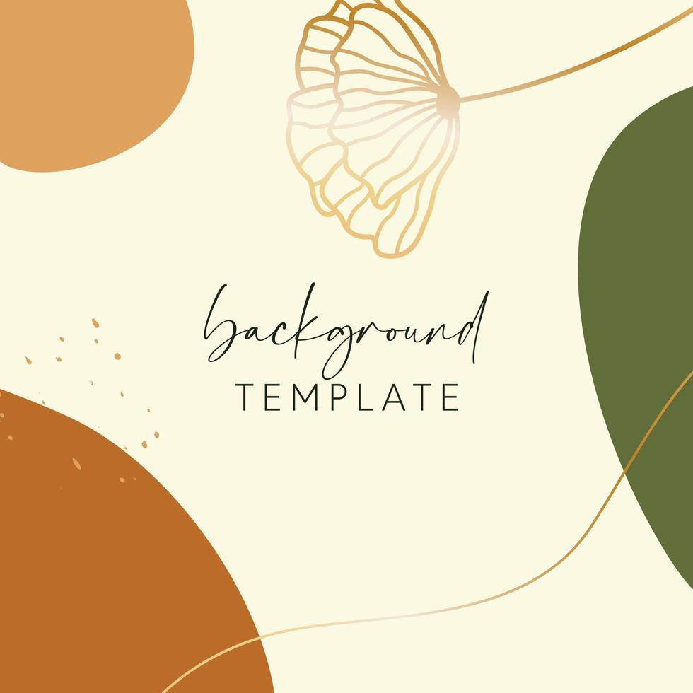 Abstract background vector template with geometric shapes and flower. Good for social media posts, mobile apps, banner designs, online promotions and adverts. Floral  vector background.