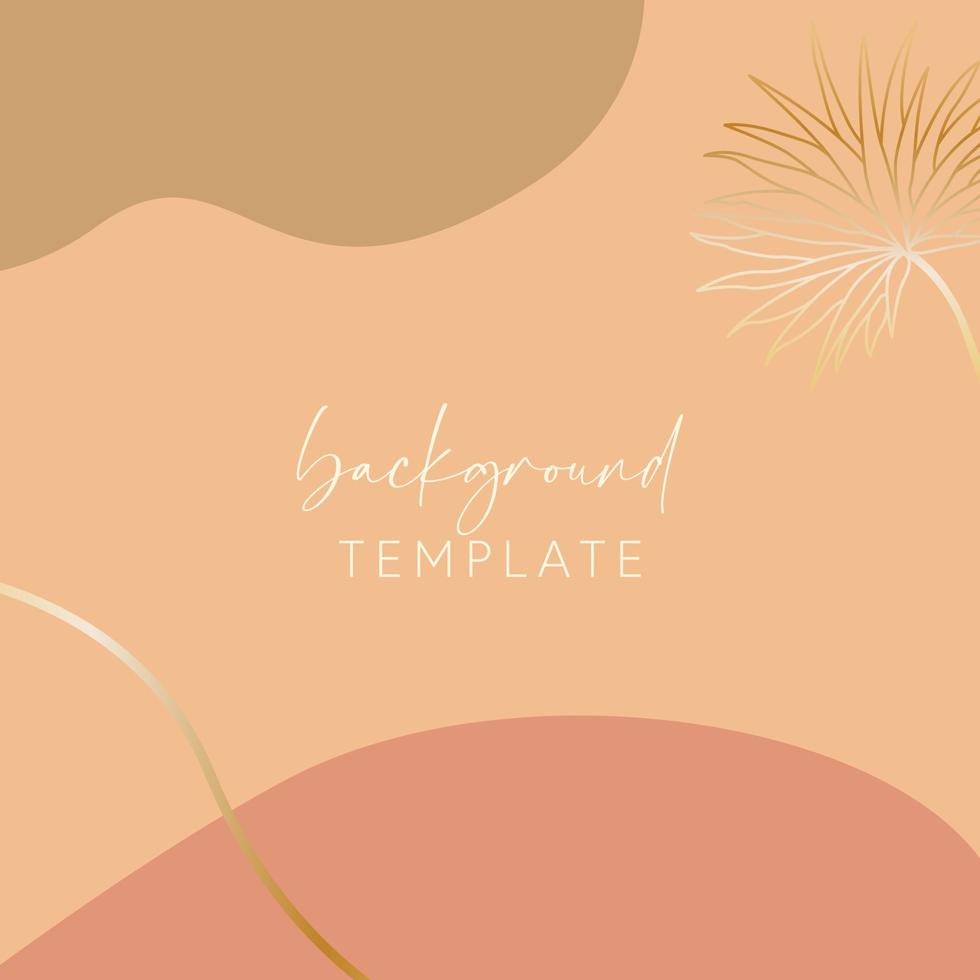 Abstract background vector template with geometric shapes and tropical leaf. Good for social media posts, mobile apps, banner designs, online promotions and adverts. Tropical vector background.