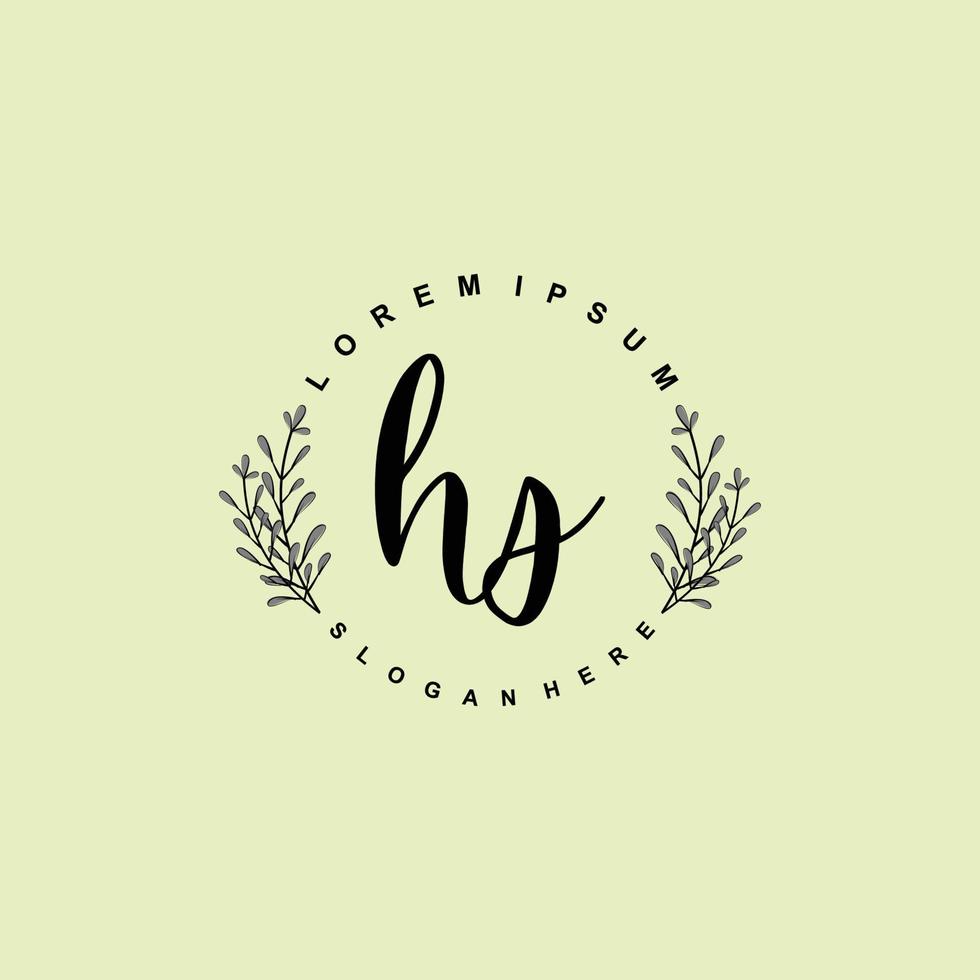 HS Initial beauty floral logo template vector
