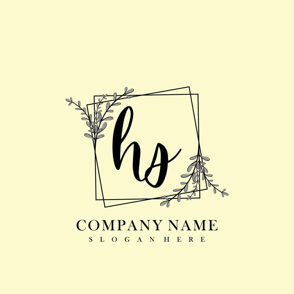HS Initial beauty floral logo template vector